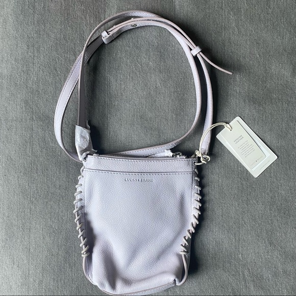 LIKA LEATHER CROSSBODY BAG Lucky Brand (violet/ lilac) NWT “boho chic” Y2K style - Picture 5 of 5